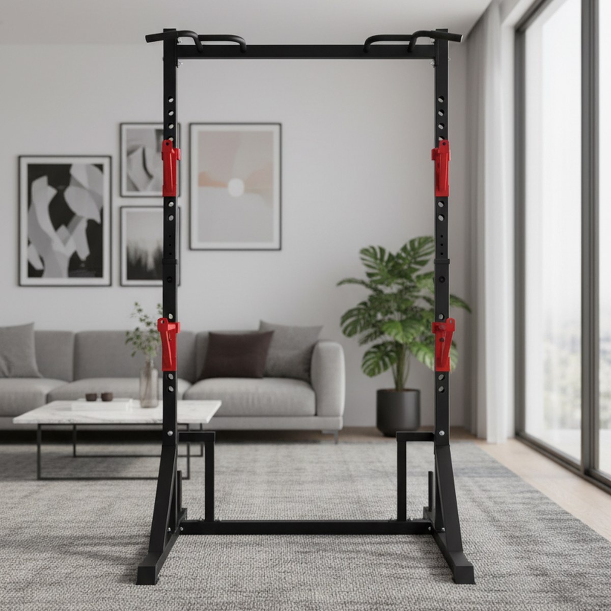 Adjustable Power Rack with Pul - Home Bar Stand review and price