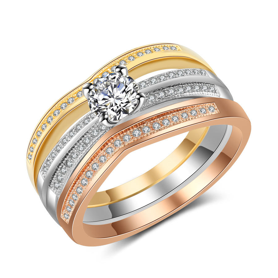 18K Multi Gold Ring 3pc Set fo - Bar Cart Gold review and price