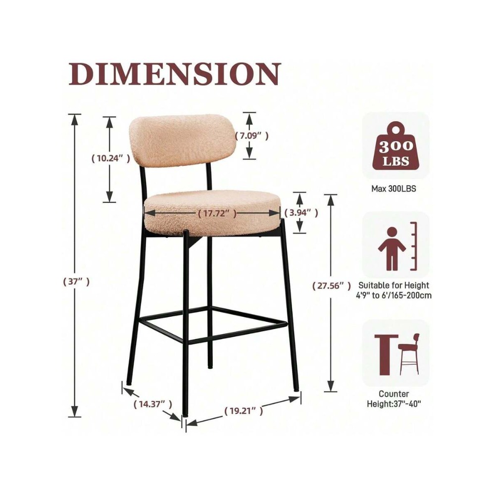 Beige Bar Stools Set of 2, 27. - Home Bar Stools review and price