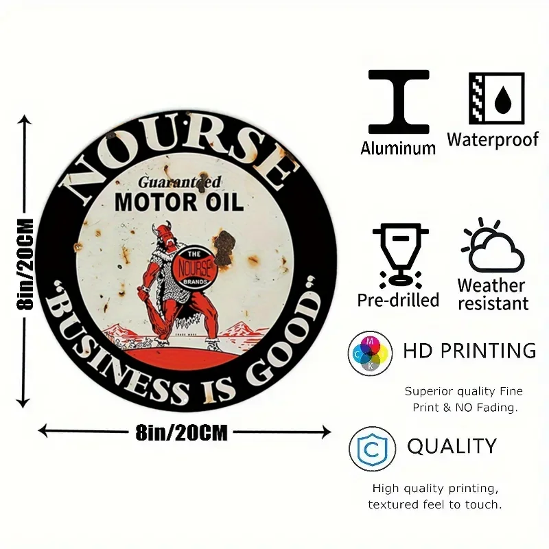 Vintage Motor Oil Sign Round M - Home Bar And Restaurant review and price