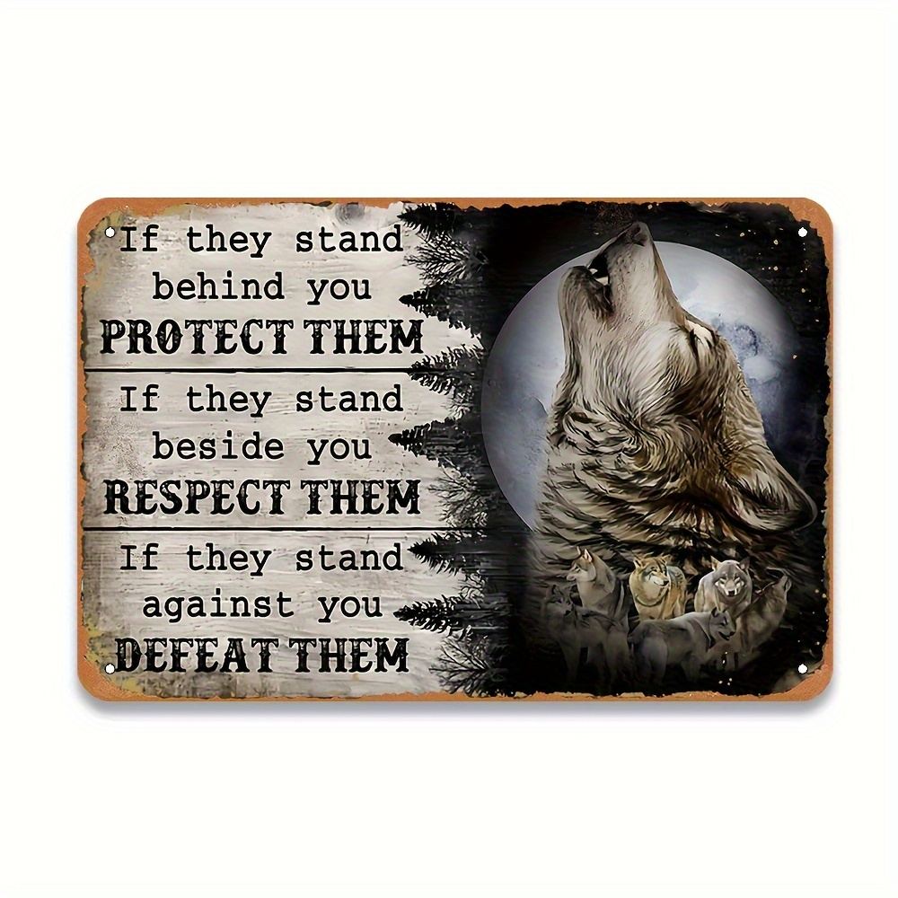 Wolf-Inspired Metal Tin Sign - - Home Bar Stand review and price
