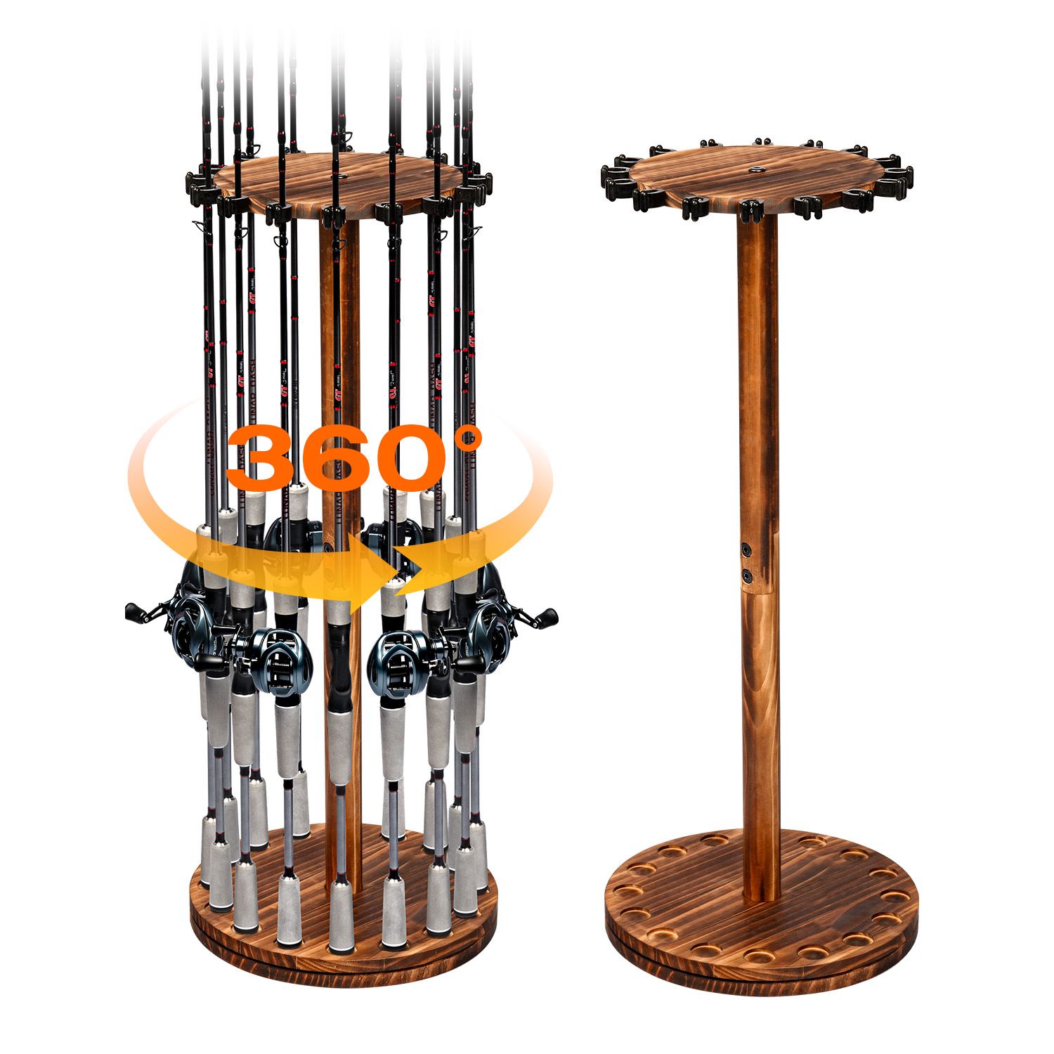 Round Carbonized Wood Fishing  - Home Bar Stand review and price