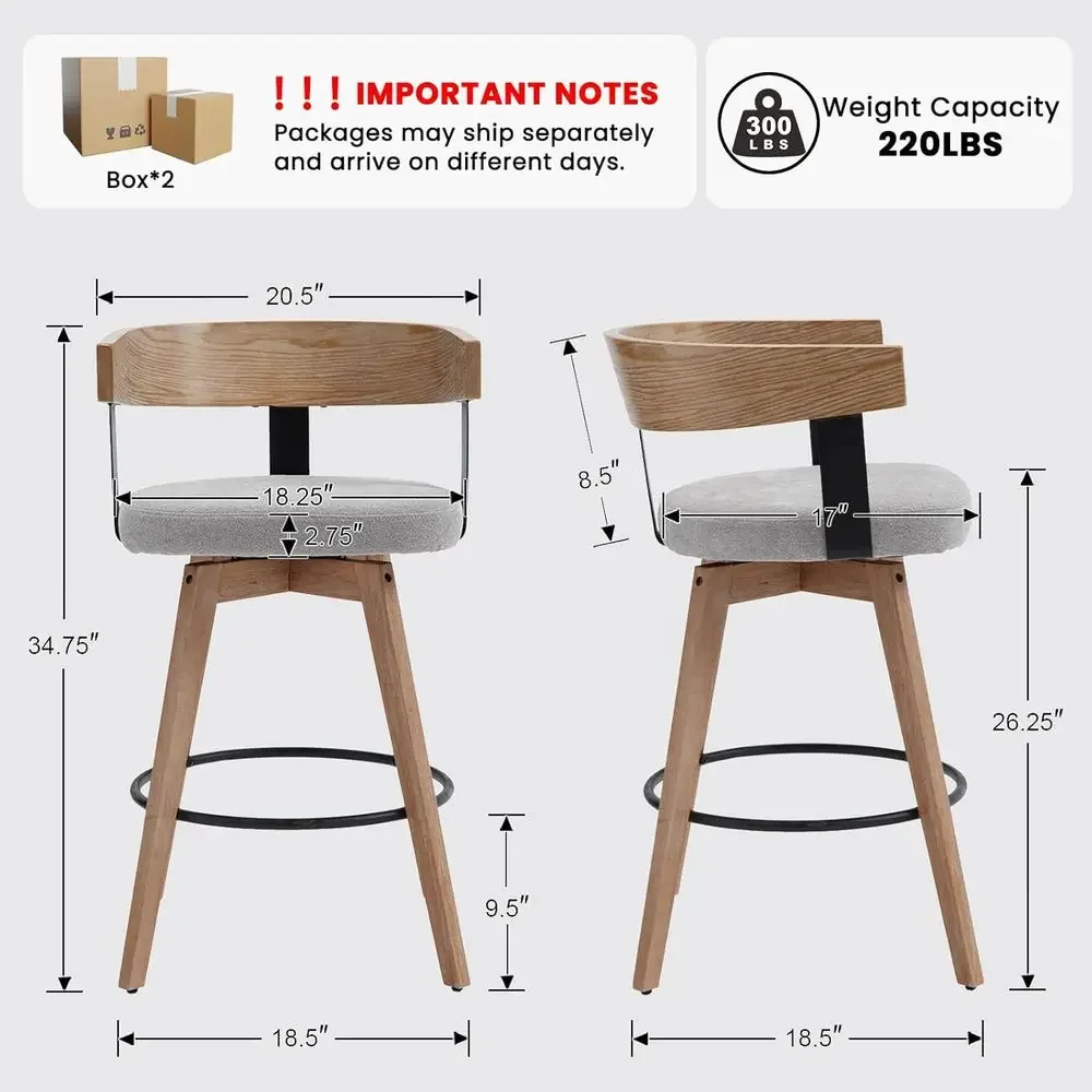 Set of 2, 26 Grey Linen-Uphols - Home Bar Stools review and price