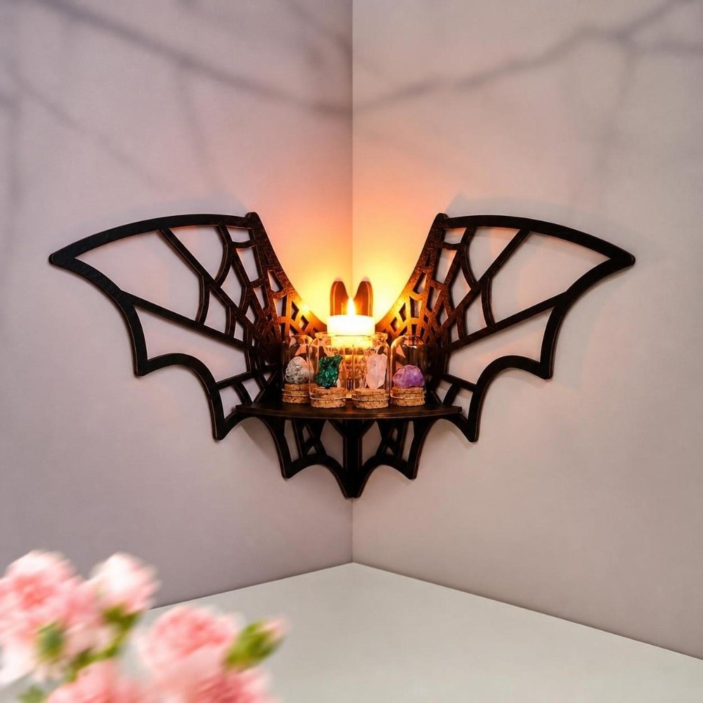 Wooden Bat Corner Shelf Hollow - Home Bar Shelf review and price
