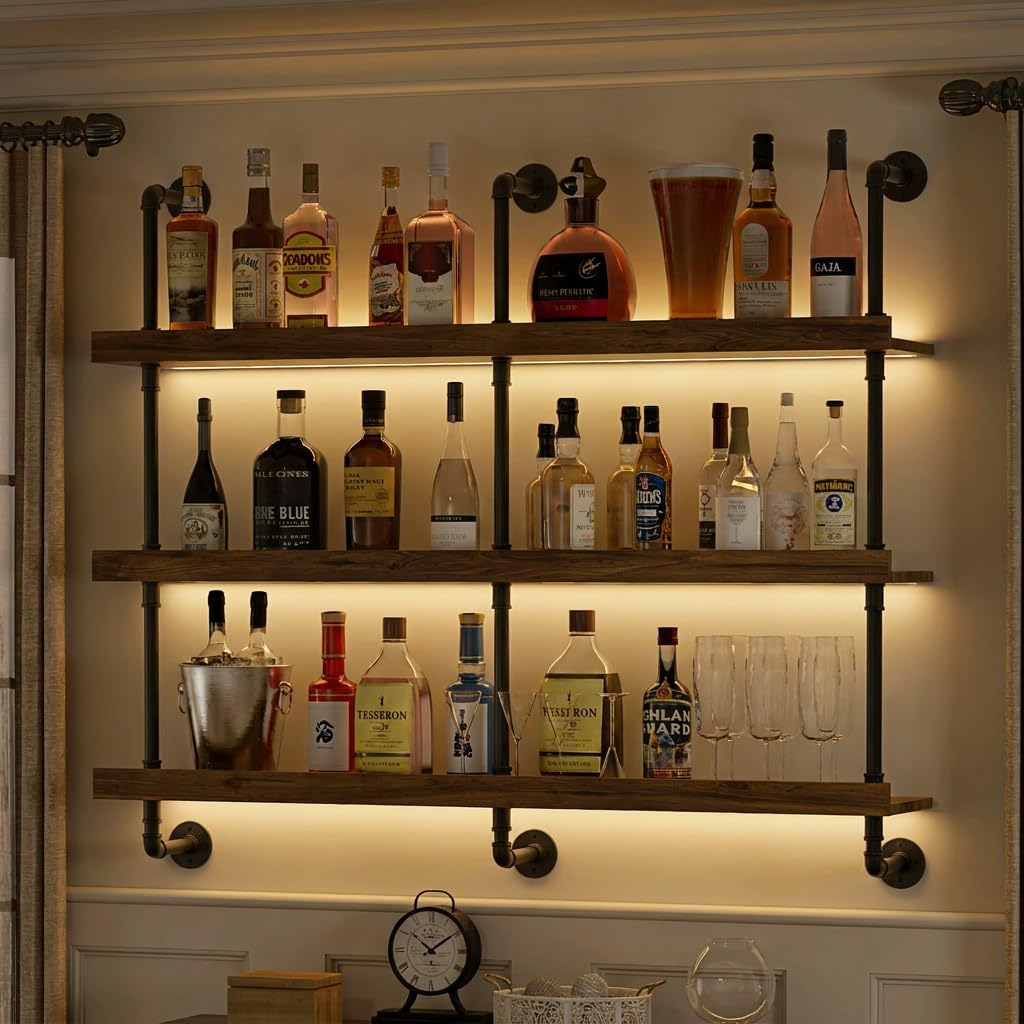 Wall Mounted Wine Rack With LE - Home Bar Shelf review and price