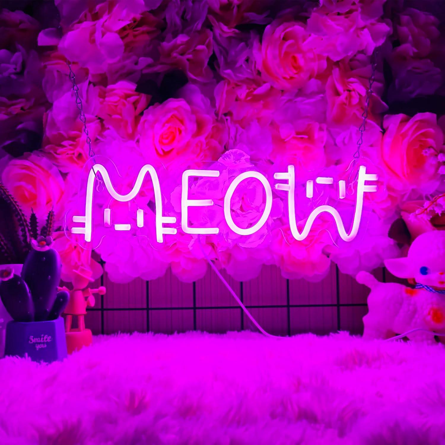 Meow Neon Sign Cat USB Powered - Home Bar And Restaurant review and price