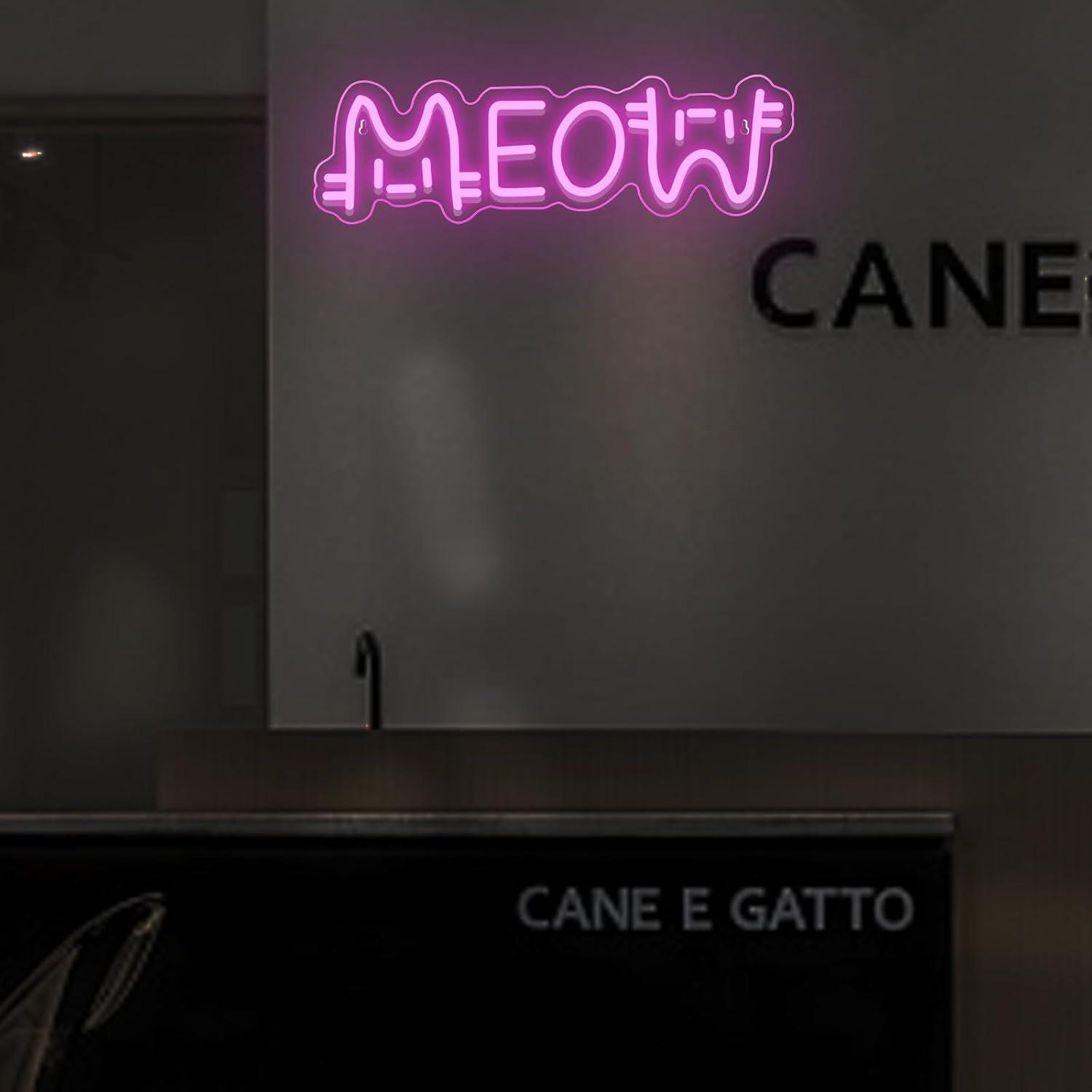 Meow Neon Sign Cat USB Powered - Home Bar And Restaurant review and price