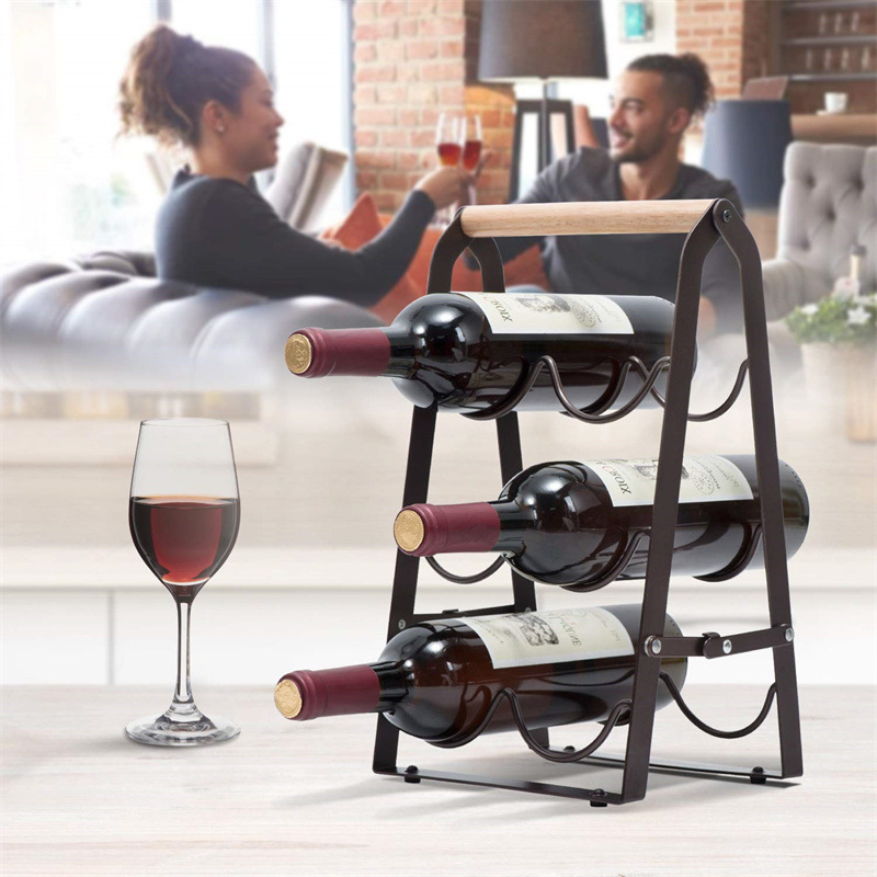 6 Bottle Iron Collapsible Stor - Home Bar Shelf review and price