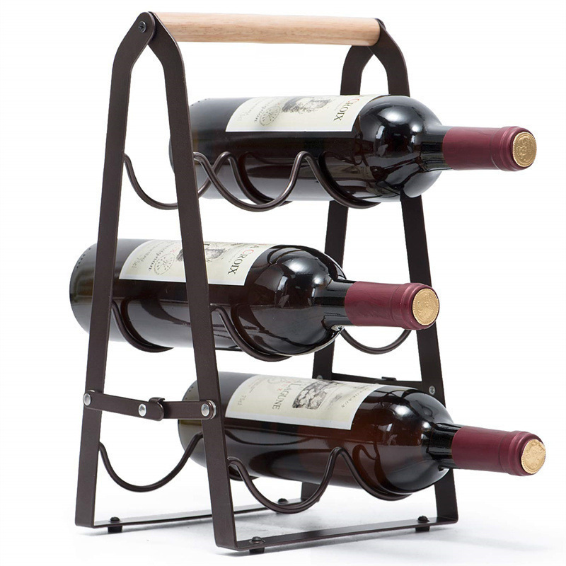 6 Bottle Iron Collapsible Stor - Home Bar Shelf review and price