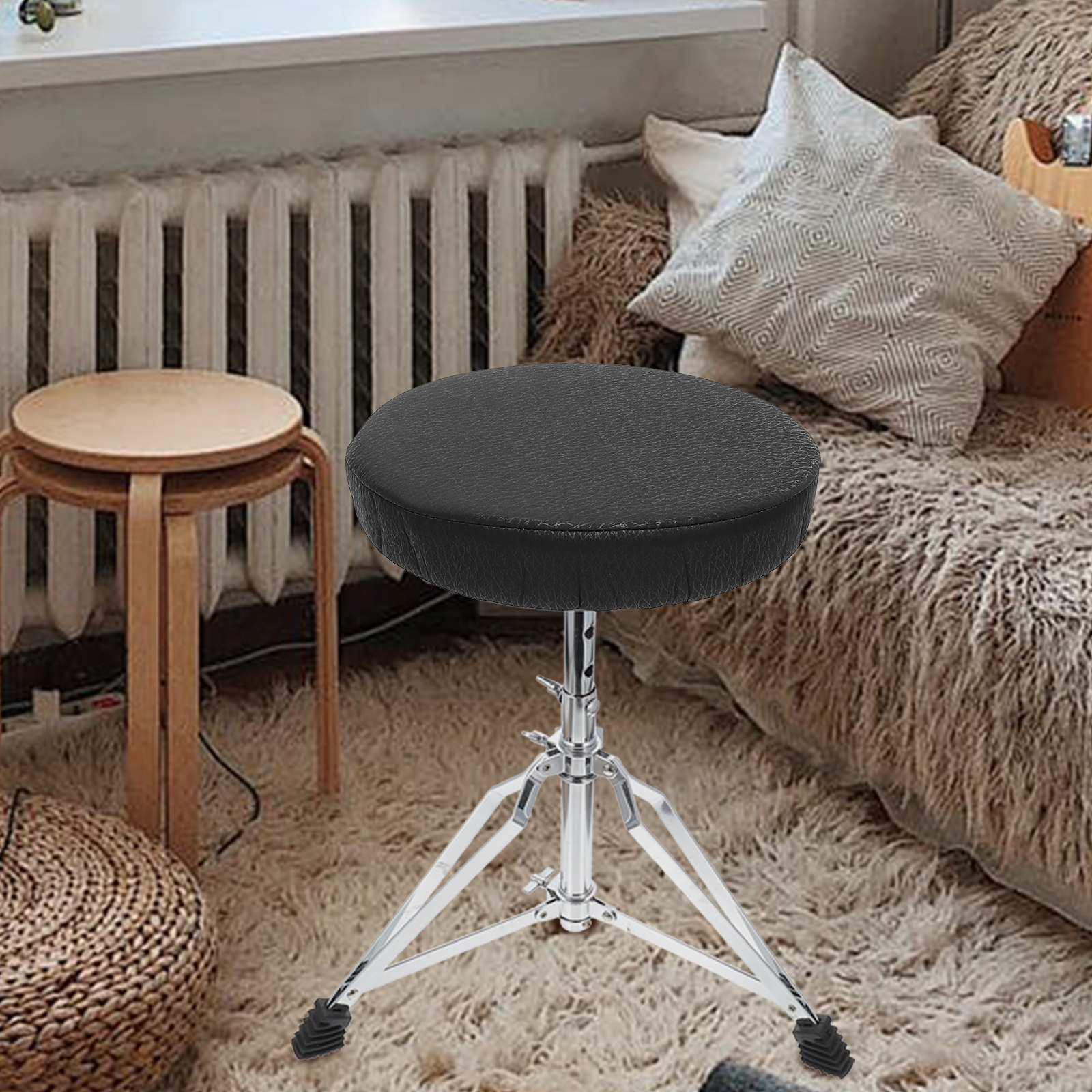 Round Stool Cover Black Elasti - Home Bar Stools review and price